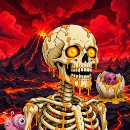 Oozlings #3975, Skull · Lava Fields
