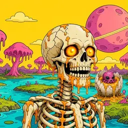 Oozlings #3977, Skull · Turquoise Swamp