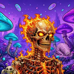 Oozlings #3979, Fire Skull · Fungus Forest