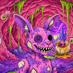 Oozlings #3982, Zombie Bunny · Flesh Cave