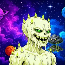 Oozlings #3984, Mutated Candle Wax · Void Nebula