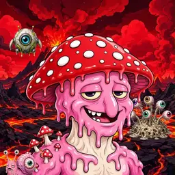 Oozlings #399, Mushroom Head · Lava Fields