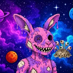 Oozlings #3993, Zombie Bunny · Void Nebula