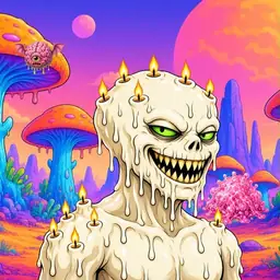Oozlings #3996, Candle Wax · Mushroom Desert