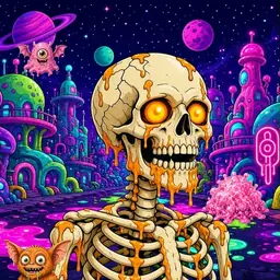 Oozlings #3999, Skull · Neon City