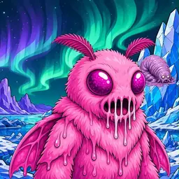 Oozlings #40, Mutant Moth · Aurora Ice