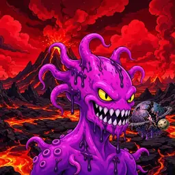 Oozlings #4002, Squid · Lava Fields