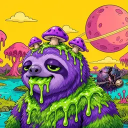 Oozlings #4005, Slime Sloth · Turquoise Swamp