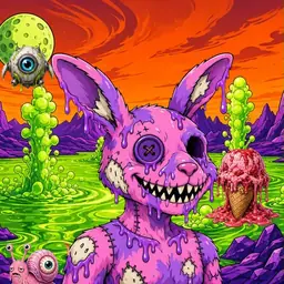 Oozlings #4006, Zombie Bunny · Acid Lake