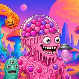 Oozlings #4010, Gumball Brain · Mushroom Desert