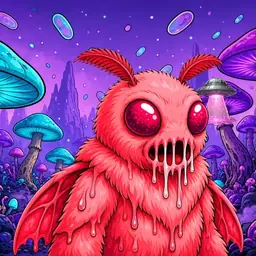 Oozlings #4014, Mutated Mutant Moth · Fungus Forest