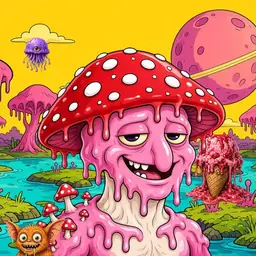 Oozlings #4016, Mushroom Head · Turquoise Swamp