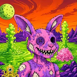 Oozlings #4017, Zombie Bunny · Acid Lake