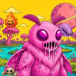 Oozlings #4022, Mutant Moth · Turquoise Swamp