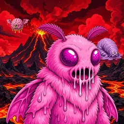 Oozlings #4028, Mutant Moth · Lava Fields