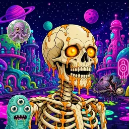 Oozlings #4031, Skull · Neon City