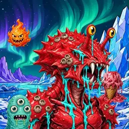 Oozlings #4035, Crab · Aurora Ice