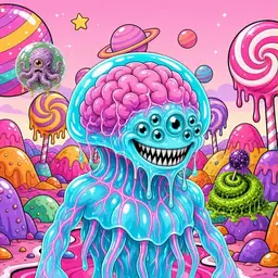 Oozlings #4036, Jellyfish Brain · Candy Planet