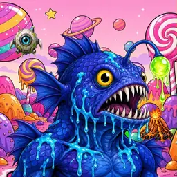 Oozlings #4037, Anglerfish · Candy Planet