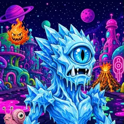 Oozlings #4038, Ice Cyclops · Neon City