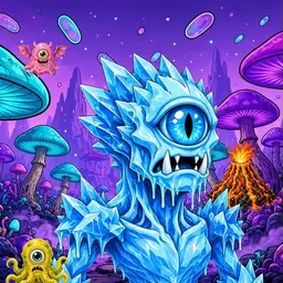 Oozlings #4040, Ice Cyclops · Fungus Forest