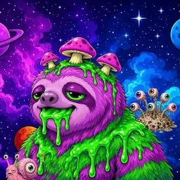 Oozlings #4044, Mutated Slime Sloth · Void Nebula
