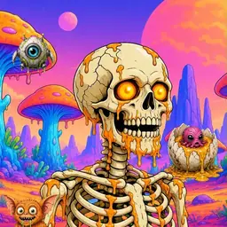 Oozlings #4047, Skull · Mushroom Desert