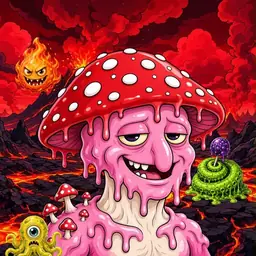 Oozlings #4053, Mushroom Head · Lava Fields