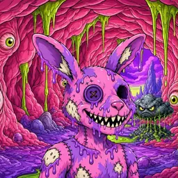 Oozlings #4055, Zombie Bunny · Flesh Cave