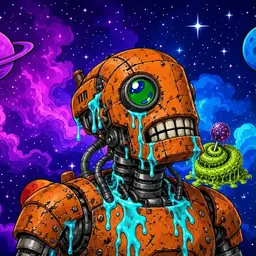 Oozlings #4056, Rusty Robot · Void Nebula