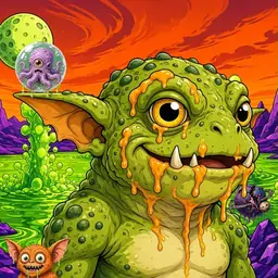 Oozlings #406, Toad Goblin · Acid Lake