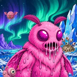 Oozlings #4060, Mutant Moth · Aurora Ice