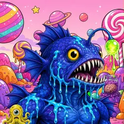 Oozlings #4062, Anglerfish · Candy Planet
