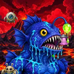 Oozlings #4064, Anglerfish · Lava Fields