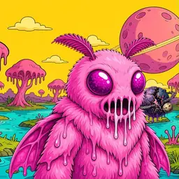 Oozlings #4065, Mutant Moth · Turquoise Swamp