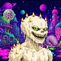 Oozlings #4067, Candle Wax · Neon City