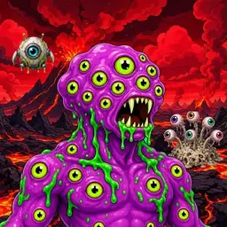 Oozlings #4068, Mutated Eyeball Cluster · Lava Fields