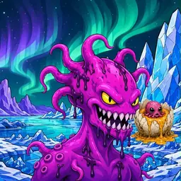 Oozlings #4081, Squid · Aurora Ice