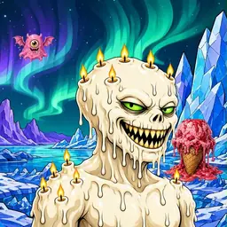 Oozlings #4084, Candle Wax · Aurora Ice