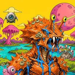 Oozlings #4085, Mutated Crab · Turquoise Swamp