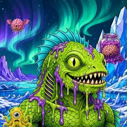 Oozlings #4091, Swamp Fish · Aurora Ice