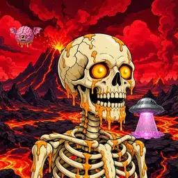 Oozlings #4092, Skull · Lava Fields