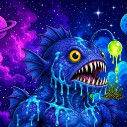 Oozlings #4094, Anglerfish · Void Nebula