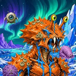 Oozlings #4097, Mutated Crab · Aurora Ice