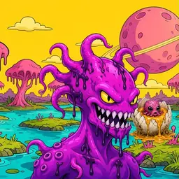 Oozlings #4099, Squid · Turquoise Swamp