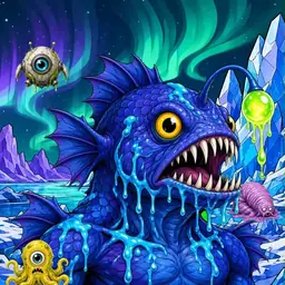 Oozlings #4101, Anglerfish · Aurora Ice