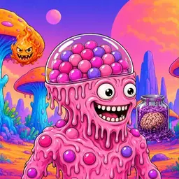 Oozlings #4106, Gumball Brain · Mushroom Desert