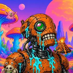 Oozlings #4116, Rusty Robot · Mushroom Desert