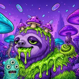 Oozlings #4118, Slime Sloth · Fungus Forest