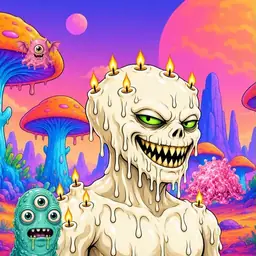 Oozlings #4120, Candle Wax · Mushroom Desert